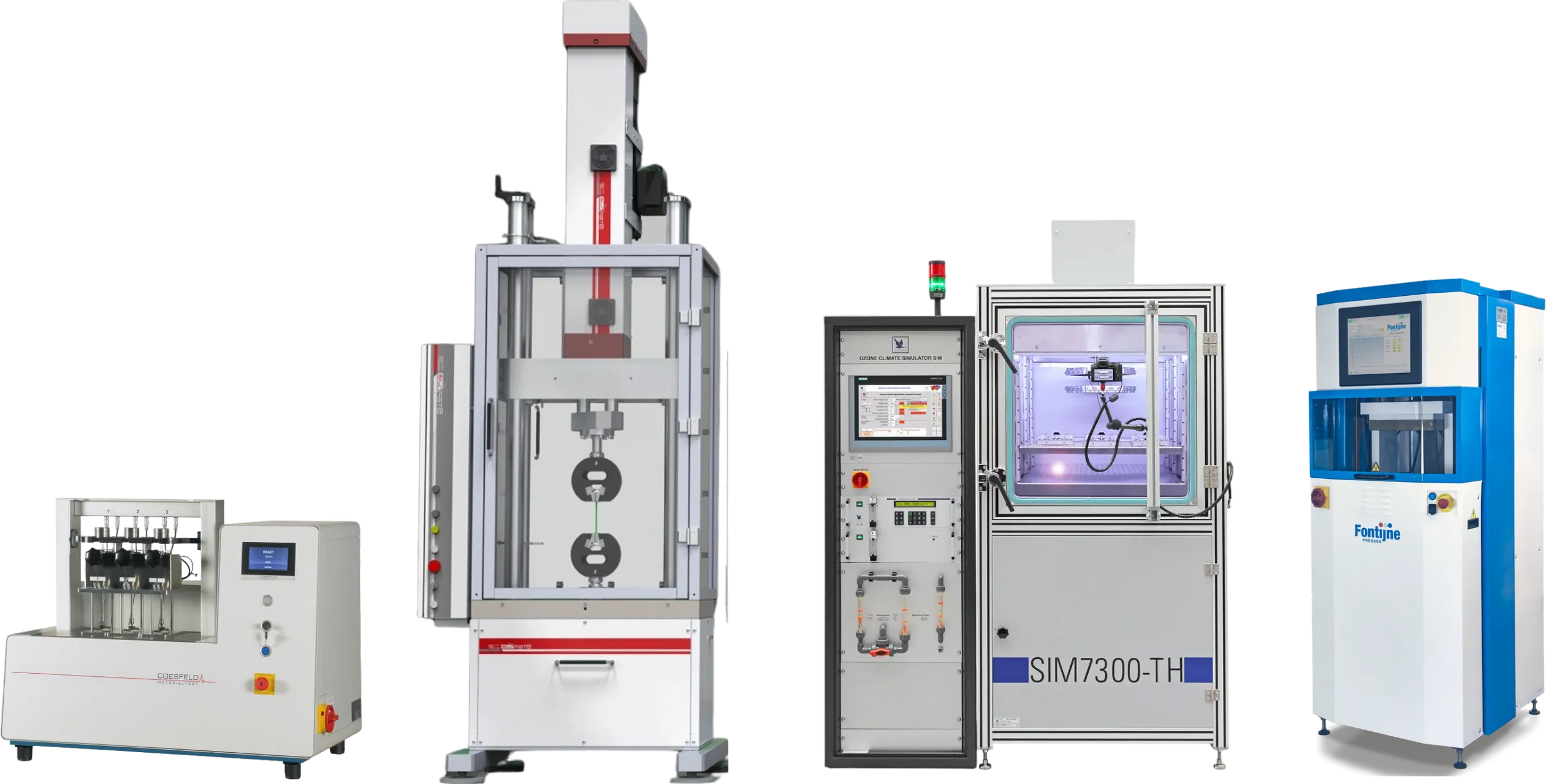 Coesfeld HDT/Vicat, Steplab UD serisi, Anseros SIM7300-TH ozon kabini ve Fontijne LabEcon test cihazları